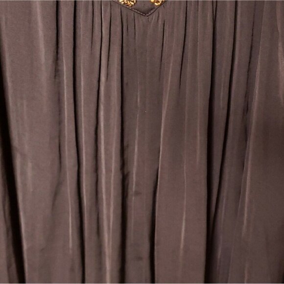 A.N.A New With Tags Petite Silky Sleeveless Black Top With Gold Beading. Large - Picture 3 of 7